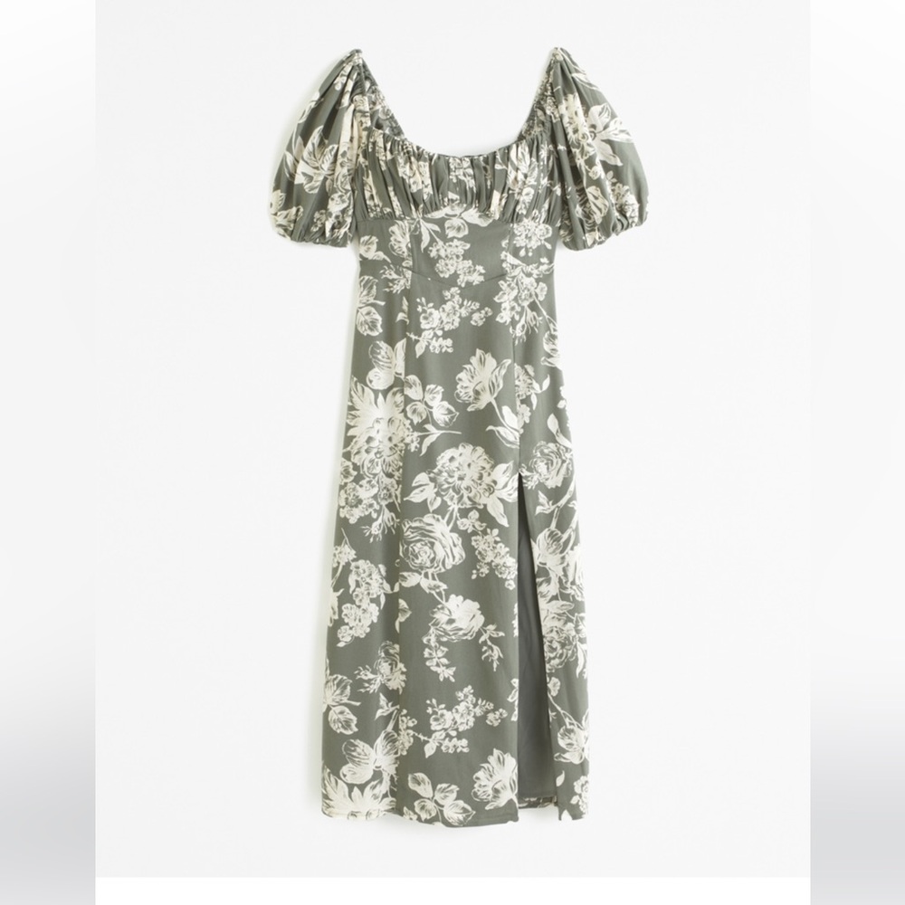 Abercrombie Puff Sleeve Midi Dress
